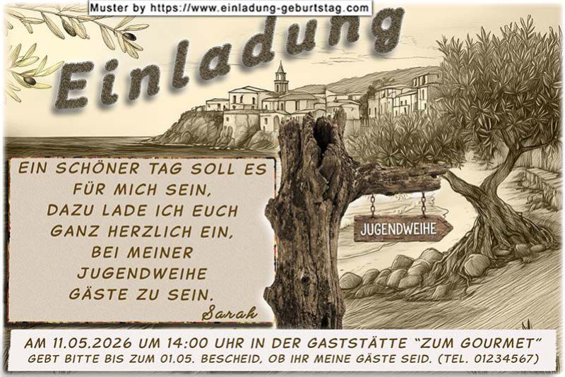 Die Einladung zur Jugendweihe im Holzlook