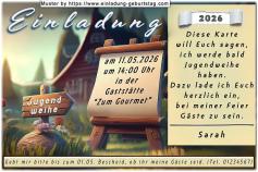 die originelle Einladung zur Jugendweihe mit der Feieruhr
