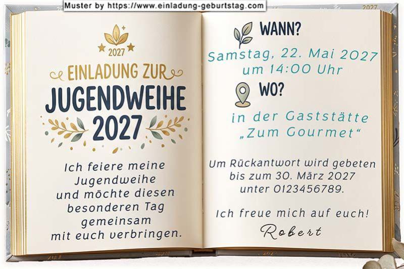 die originelle Einladung zur Jugendweihe mit dem Buch