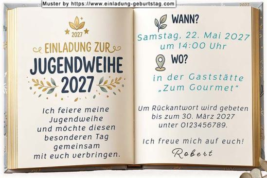 die originelle Einladung zur Jugendweihe mit dem Buch