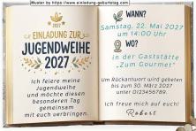 die originelle Einladung zur Jugendweihe mit dem Buch