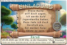 Die Einladung zur Jugendweihe mit dem Partybild