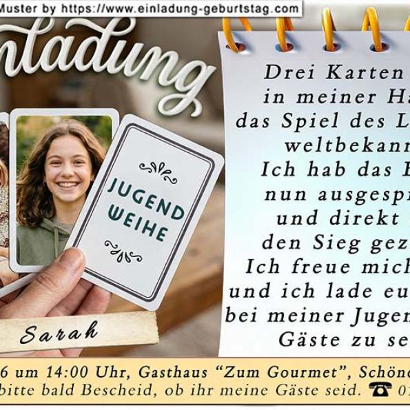 Einladung Jugendweihe Foto 02
