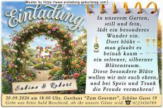 Die Einladungskarte zur Silberhochzeit mit Ihren Wünschen an die Gäste