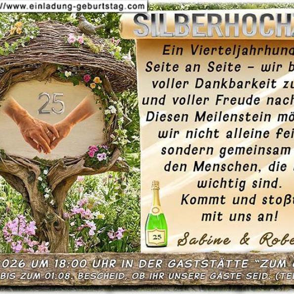 originelle Einladungskarte Silberhochzeit 09