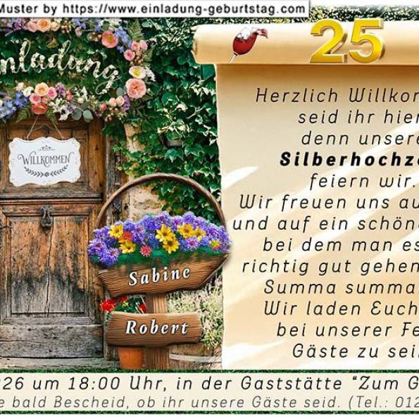 originelle Einladungskarte Silberhochzeit 11