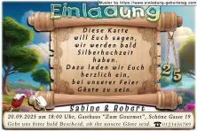 originelle Einladung zur Silberhochzeit - die hölzerne Schriftrolle