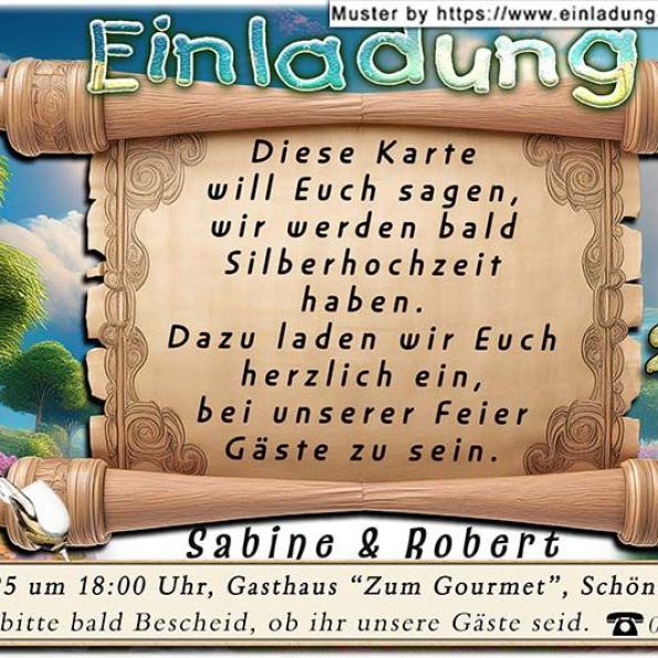 originelle Einladungskarte Silberhochzeit 12