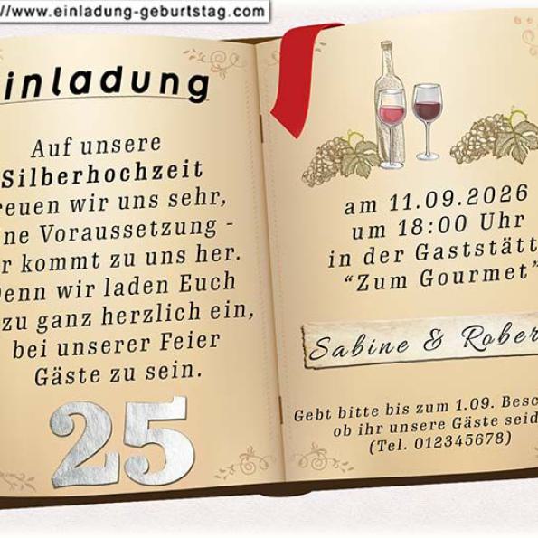 originelle Einladungskarte Silberhochzeit 13