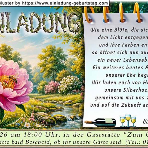 originelle Einladungskarte Silberhochzeit 15
