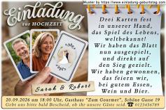 die Einladung zur Hochzeit mit Ihrem Foto und dem Verkehrsschild