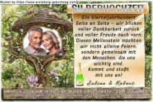 Die Einladung zur Silberhochzeit mit Ihrem Foto auf einem Naturbild