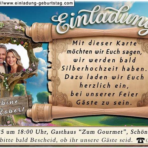 Einladung Silberhochzeit Foto 04