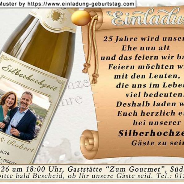Einladung Silberhochzeit Foto 08