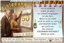 Die lustige Einladung zur Goldenen Hochzeit - Wie schnell doch die Zeit verhangen ist, aber ein Wandkalender lügt nicht.