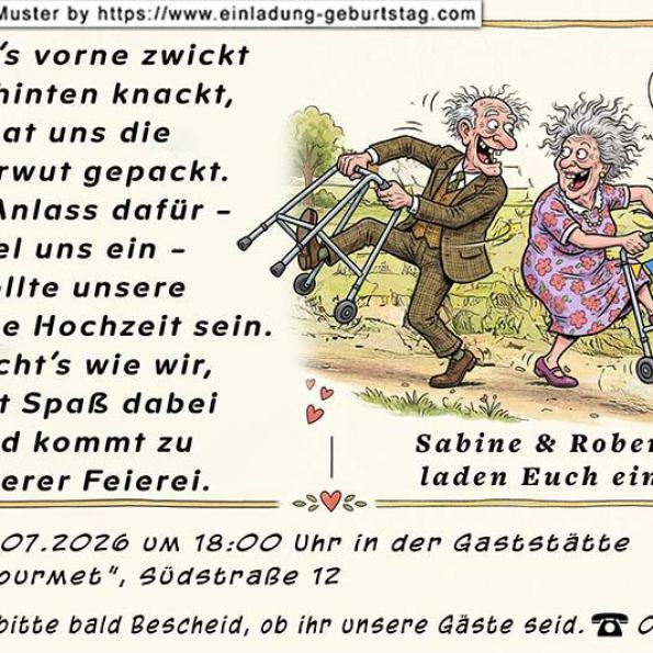 Einladung Goldene Hochzeit lustig 01