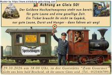 Einladung Goldene Hochzeit lustig - der lustige Sonderzug für Ihre Gäste - ab zur Goldenen Hochzeitsfeier