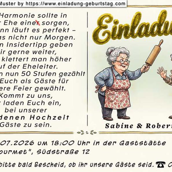 Einladung Goldene Hochzeit lustig 16