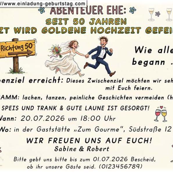 Einladung Goldene Hochzeit lustig 17