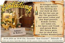 Einladung Goldene Hochzeit lustig - Sie haben Besuch - die goldene 50 klingelt an Ihrer Haustür