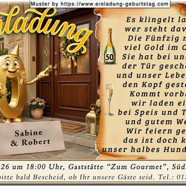 Einladung Goldene Hochzeit lustig 18