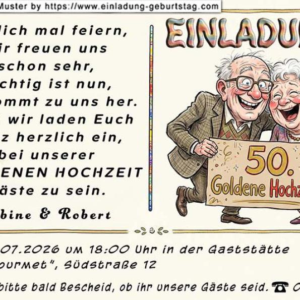 Einladung Goldene Hochzeit lustig 22