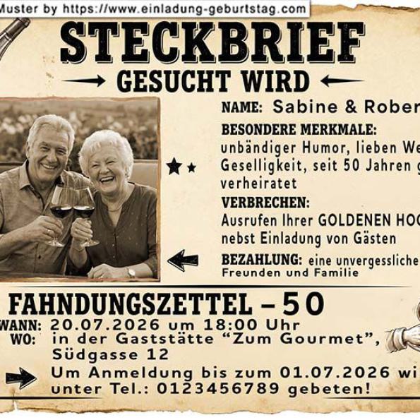 Einladung Goldene Hochzeit lustig 29