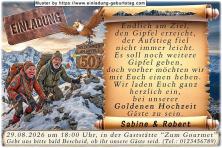 Einladung Goldene Hochzeit lustig - Sie haben den Gipfel des Berges erreicht, das 50-er Bergkreuz