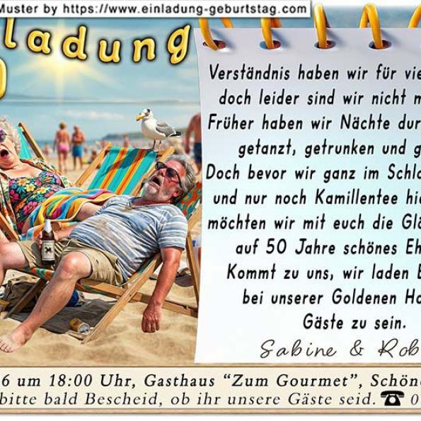 Einladung Goldene Hochzeit lustig 05