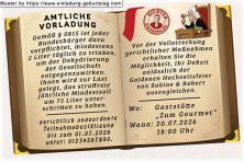 Einladung Goldene Hochzeit lustig - die amtliche Vorladung vom Richter zu Ihrer Goldenen Hochzeitsfeier