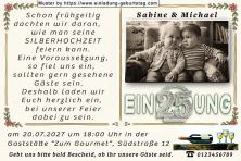 Die lustige Einladung zur Silberhochzeit mit den frühen Planungen - Sie als Babys