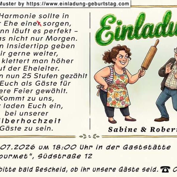 lustige Einladung Silberhochzeit 09
