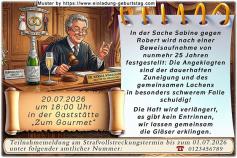 Die lustige Einladungskarte zur Silberhochzeit  mit dem Urteilsspruch