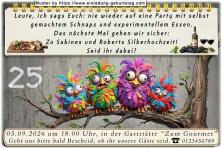 Die lustige Einladungskarte zur Silberhochzeit mit den verrückten bunten Vögeln