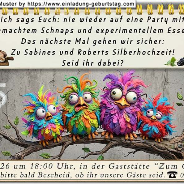 lustige Einladung Silberhochzeit 30