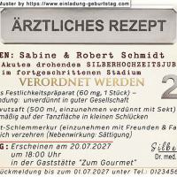 Die lustige Einladung zur Silberhochzeit als Rezept wegen akut drohendem Silberhochzeitsjubiläum