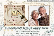 Einladung Goldene Hochzeit Foto quadratisch ausgeschnitten