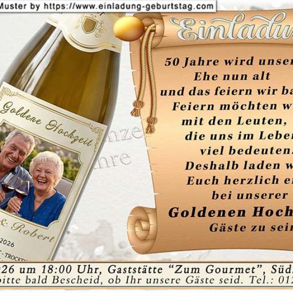 Einladung Goldene Hochzeit Foto 16