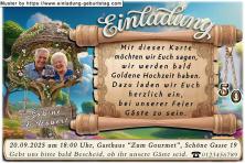 Einladung Goldene Hochzeit Foto umrahmt von Ästen