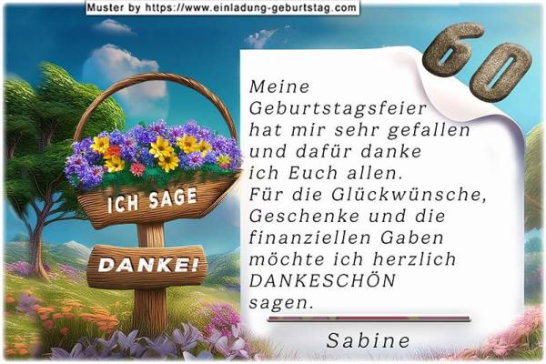 Danksagungskarte Geburtstag mit Ihrem eigenen Danksagungstext - das Naturbild