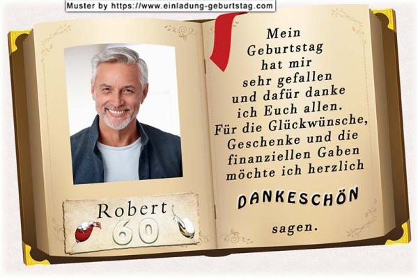 Danksagungskarte Geburtstag mit Ihrem eigenen Danksagungstext - Ihr Foto in einem Buch