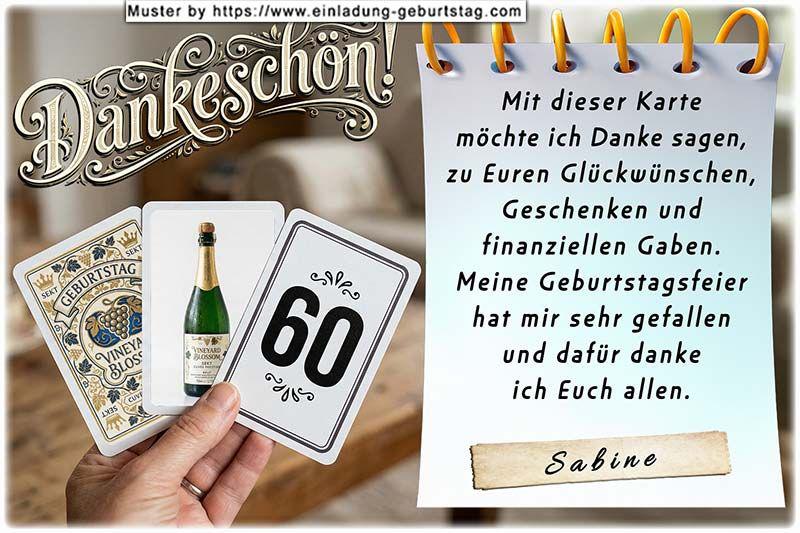 Die Dankeskarte zum Geburtstag mit den 3 Spielkarten in einer Hand. In eine Karte wird Ihr Alter eingesetzt. Dankeschön in dekorativer Schönschrift.