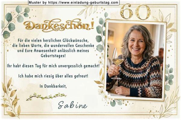 Danksagungskarte Geburtstag mit Ihrem eigenen Danksagungstext und Ihrem Foto