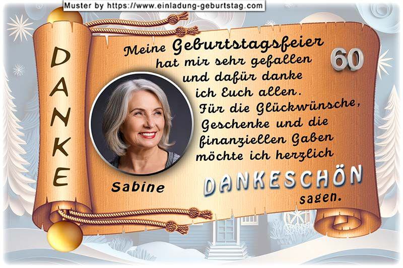 Danksagungskarte Geburtstag mit Ihrem eigenen Danksagungstext - Ihr Foto auf einer Schriftrolle