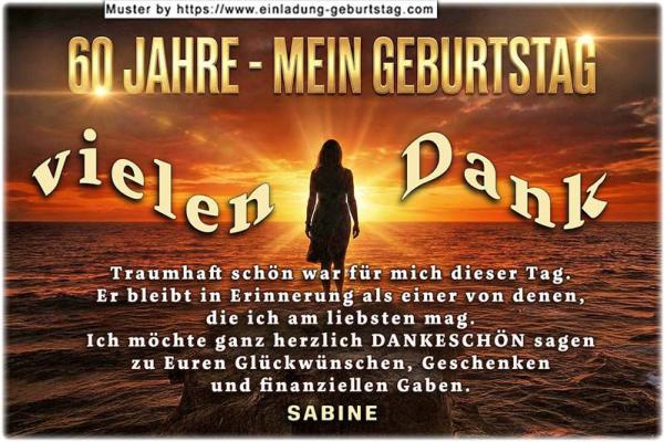 Danksagungskarte Geburtstag mit Ihrem eigenen Danksagungstext - die Frau vor dem Sonnenuntergang