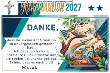 Die Danksagung zur Konfirmation mit den beschrifteten Trittstufen