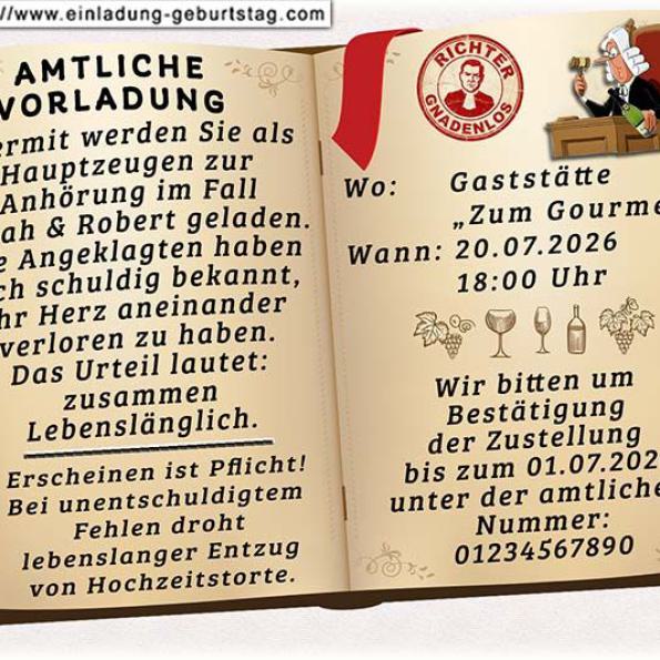 Einladungskarte Hochzeit lustig 02