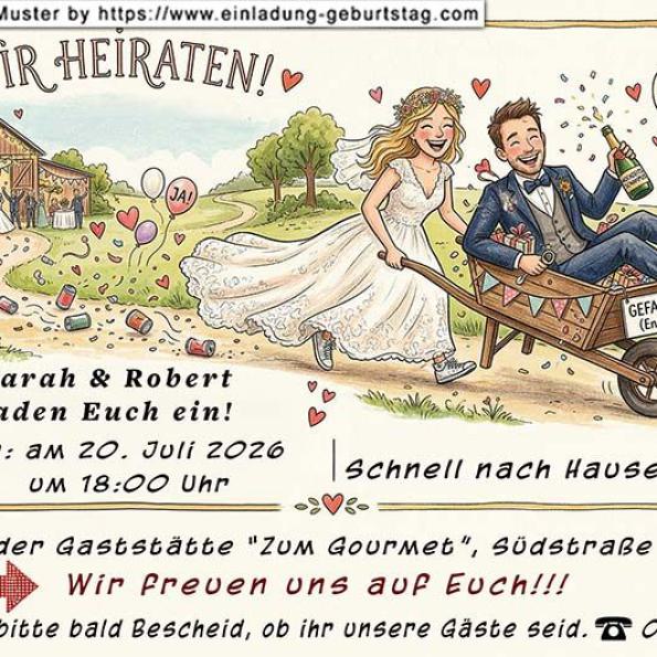Einladungskarte Hochzeit lustig 04