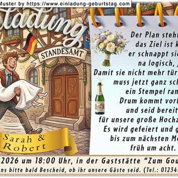 Einladungskarte Hochzeit lustig 05