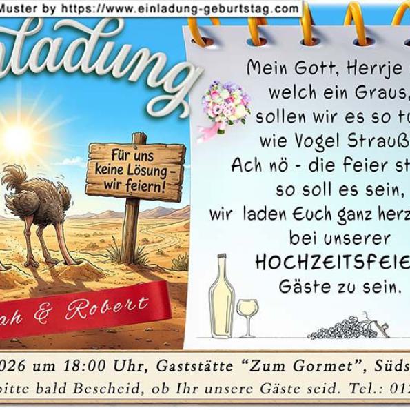Einladungskarte Hochzeit lustig 06